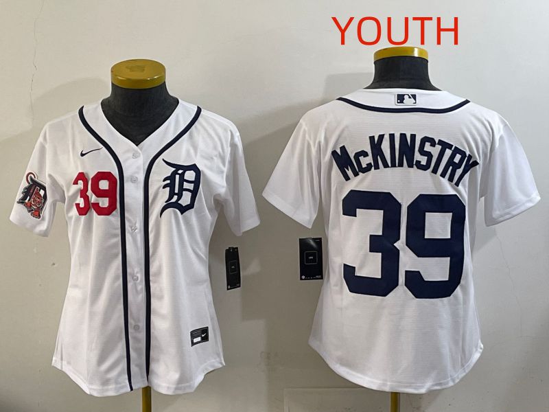 Youth Detroit Tigers #39 Mckinstry White Game Nike MLB Jersey style 007->youth mlb jersey->Youth Jersey
